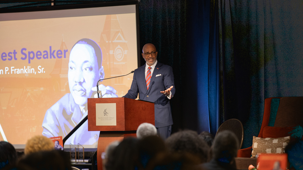 Photo of Byron P. Franklin Sr., guest speaker for annual Dr. Martin Luther King, Jr. Scholarship Breakfast