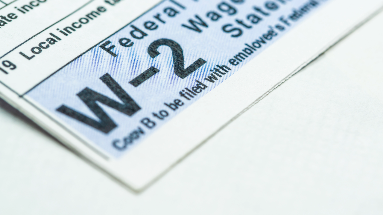 corner of a W-2 tax document