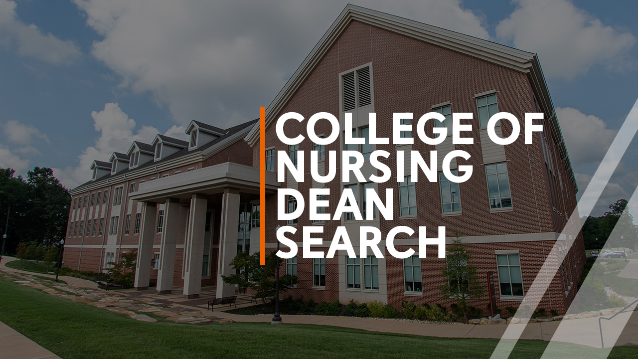 Nursing Building with Text Overlay |  College of Nursing Dean Search