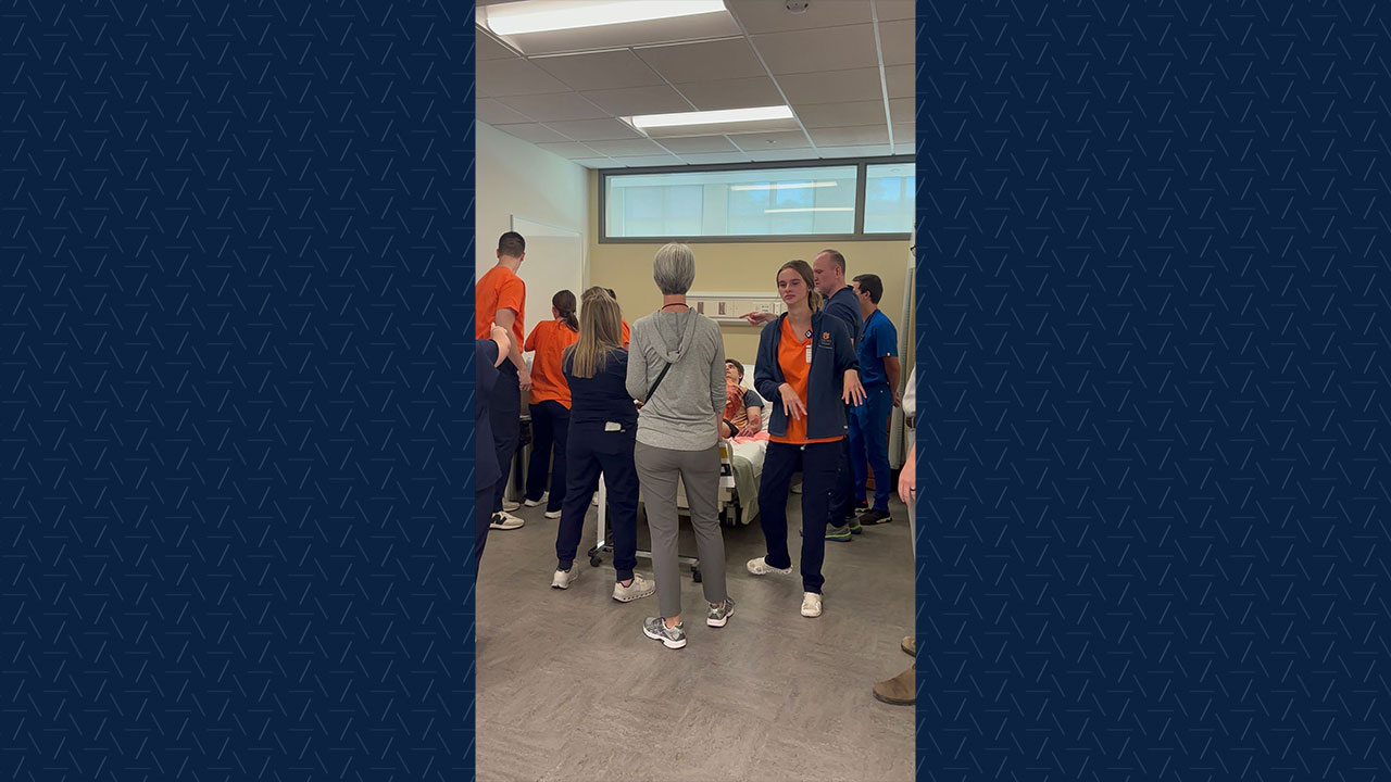 Students and Faculty participating in the Disaster Day simulation