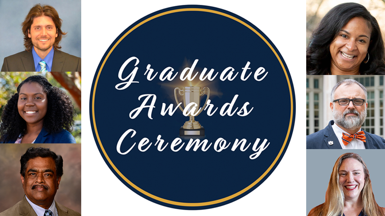 six faculty members honored as Outstanding Graduate Mentors at the 2024 Graduate Awards ceremony on April 26