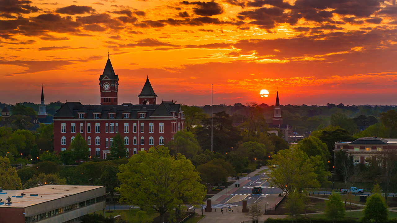 Samford Hall at sunrise