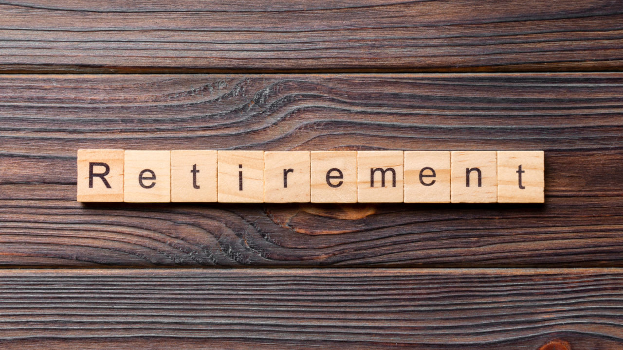 Retirement spelled out on Scrabble wooden tiles
