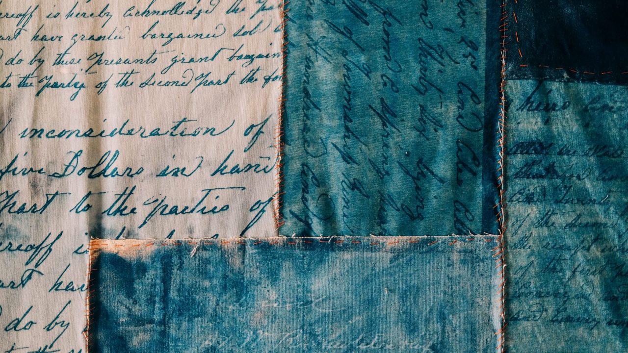 Gaddis and Finkel sewed cyanotype pieces, stitching pieces of the Wallace Center’s history together.