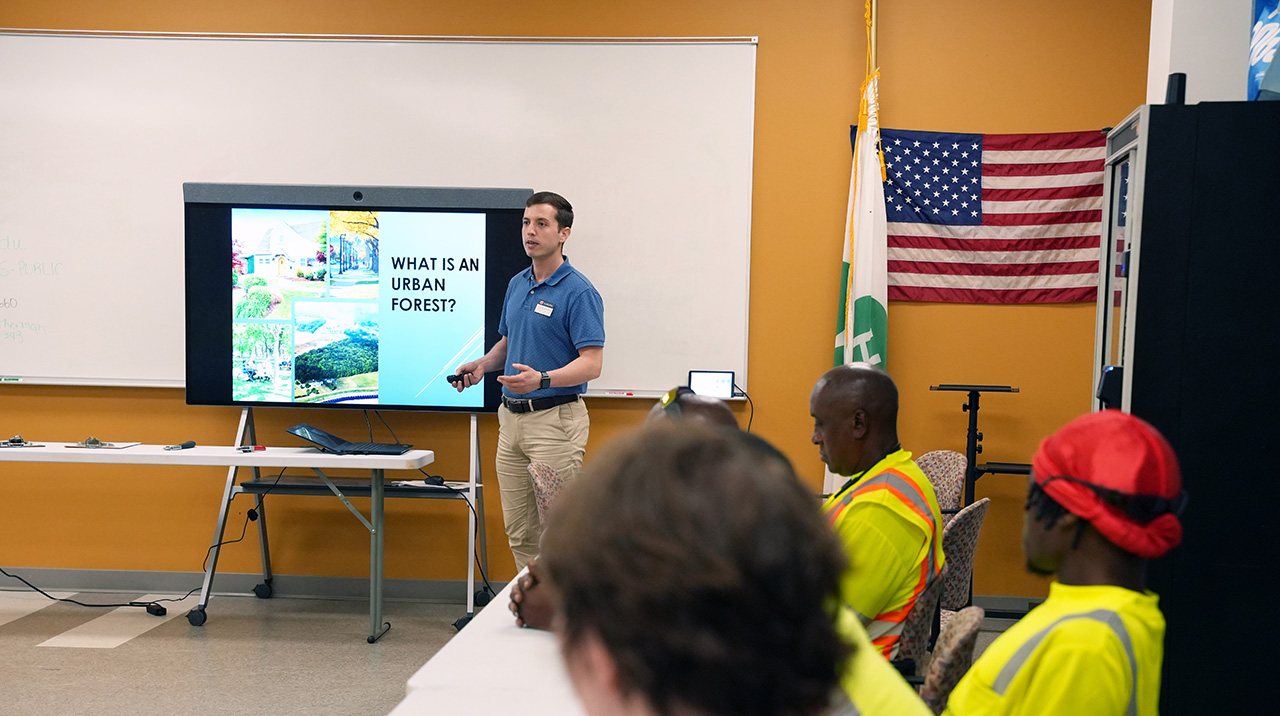 Georgios Arsenious leads discussion about urban forestry