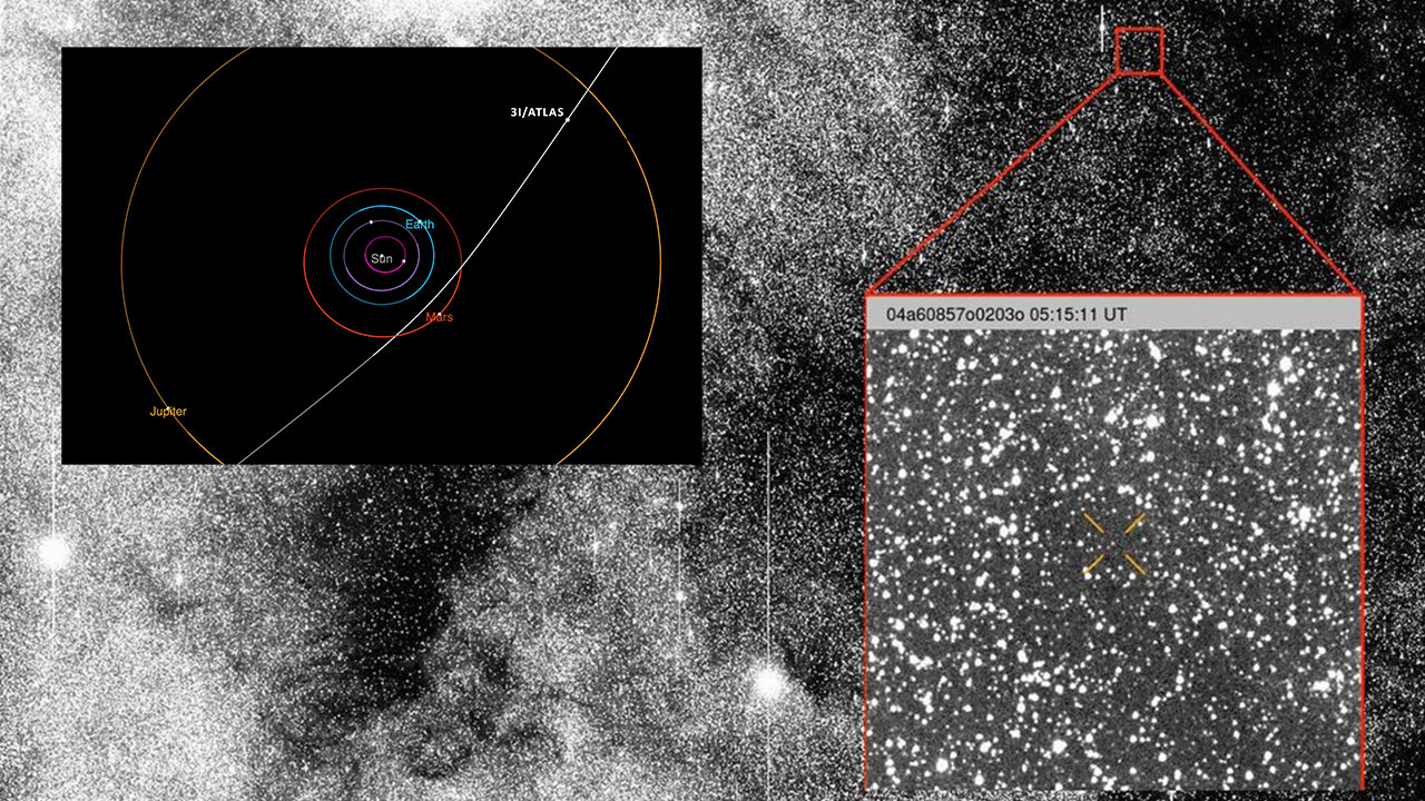 A graphic of the comet