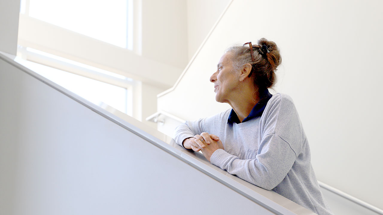 Mary Rudisill is pictured inside the School of Kinesiology building.