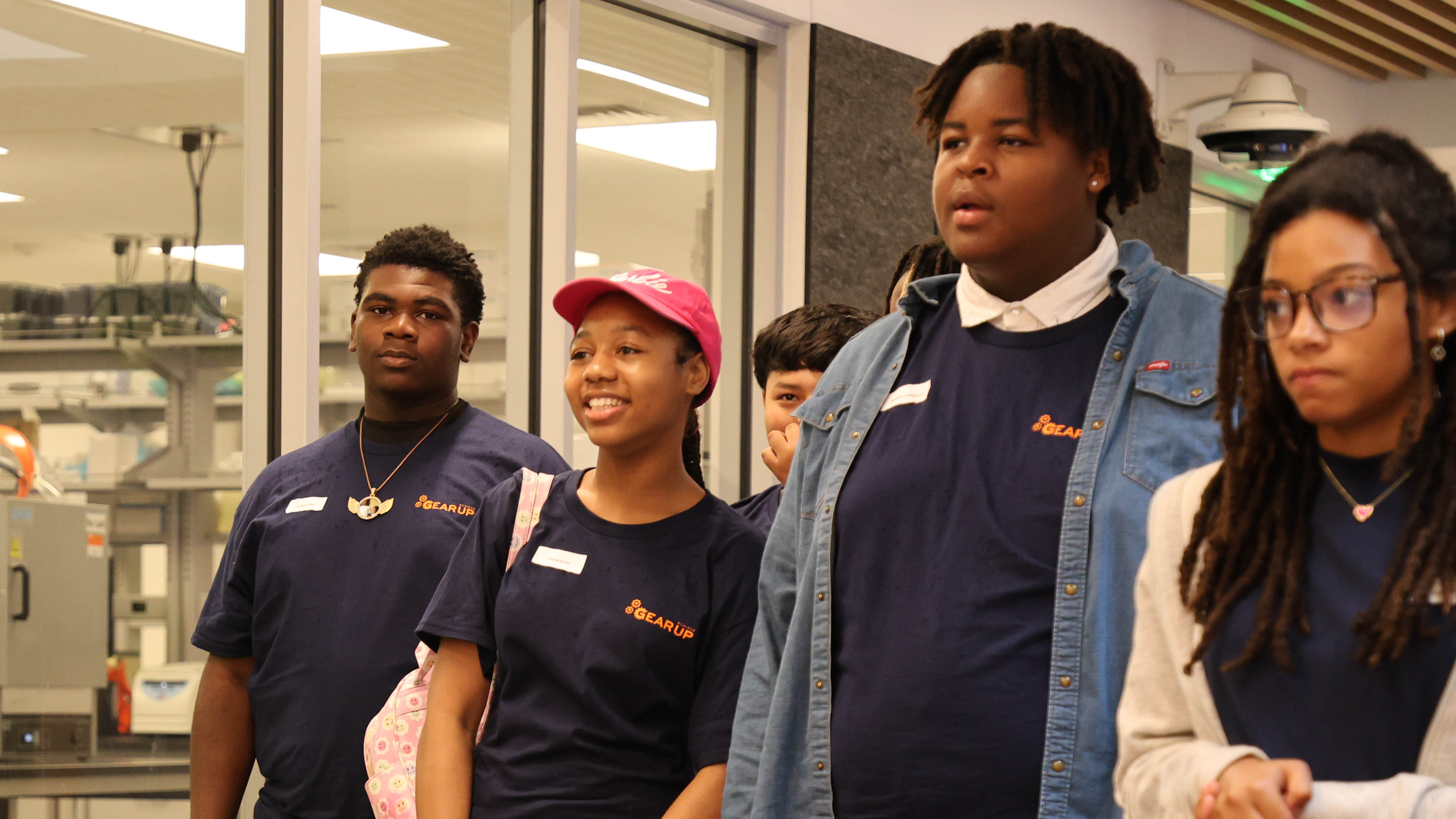Second from right, Jessean Patterson joined classmates from Pike County on a GEAR UP Achieve summer day camp to tour Auburn University at Montgomery.