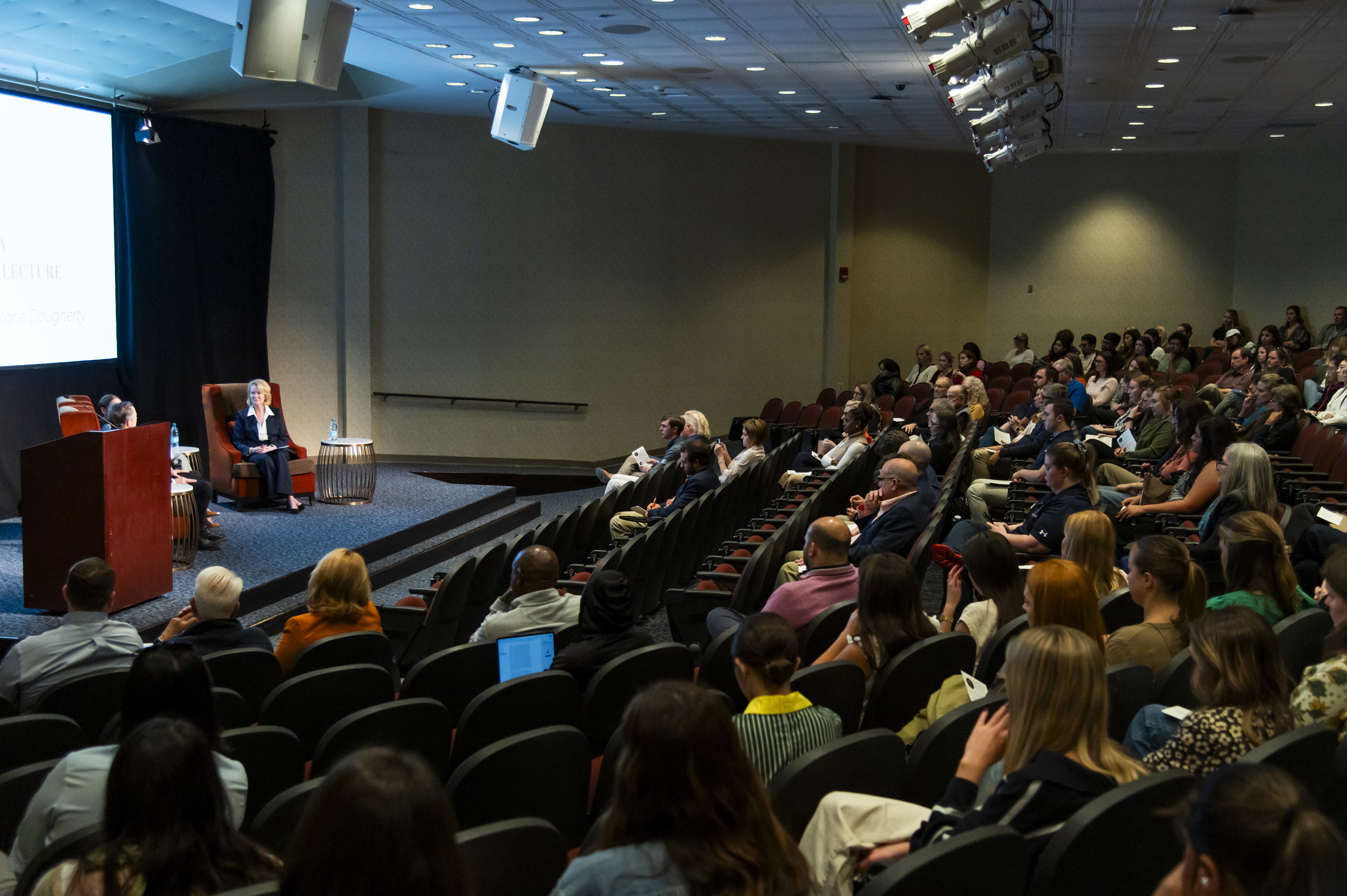 The crowd shown at the IQLA Distinguished Lecture Series