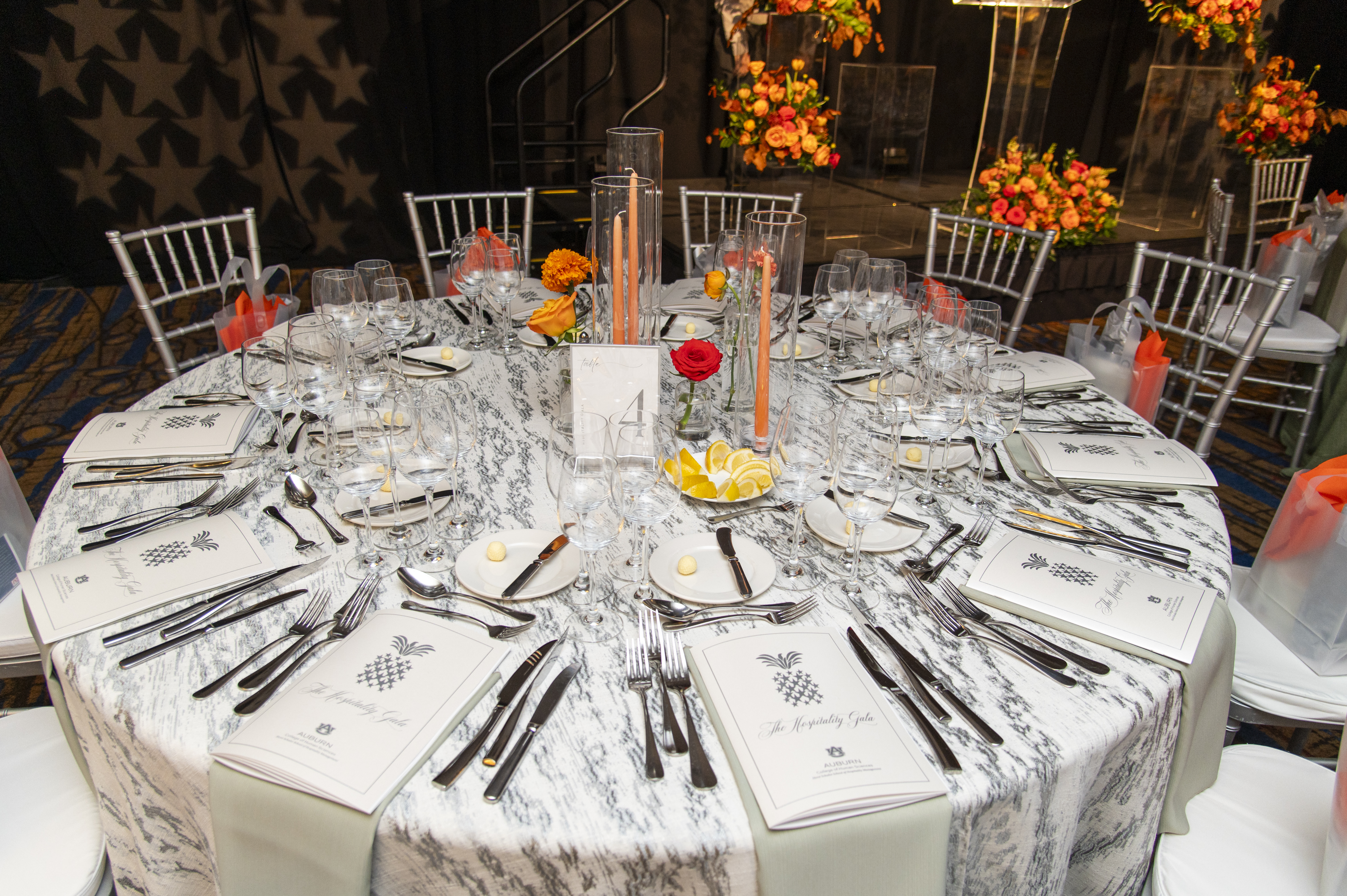 A set table for the Hospitality Gala