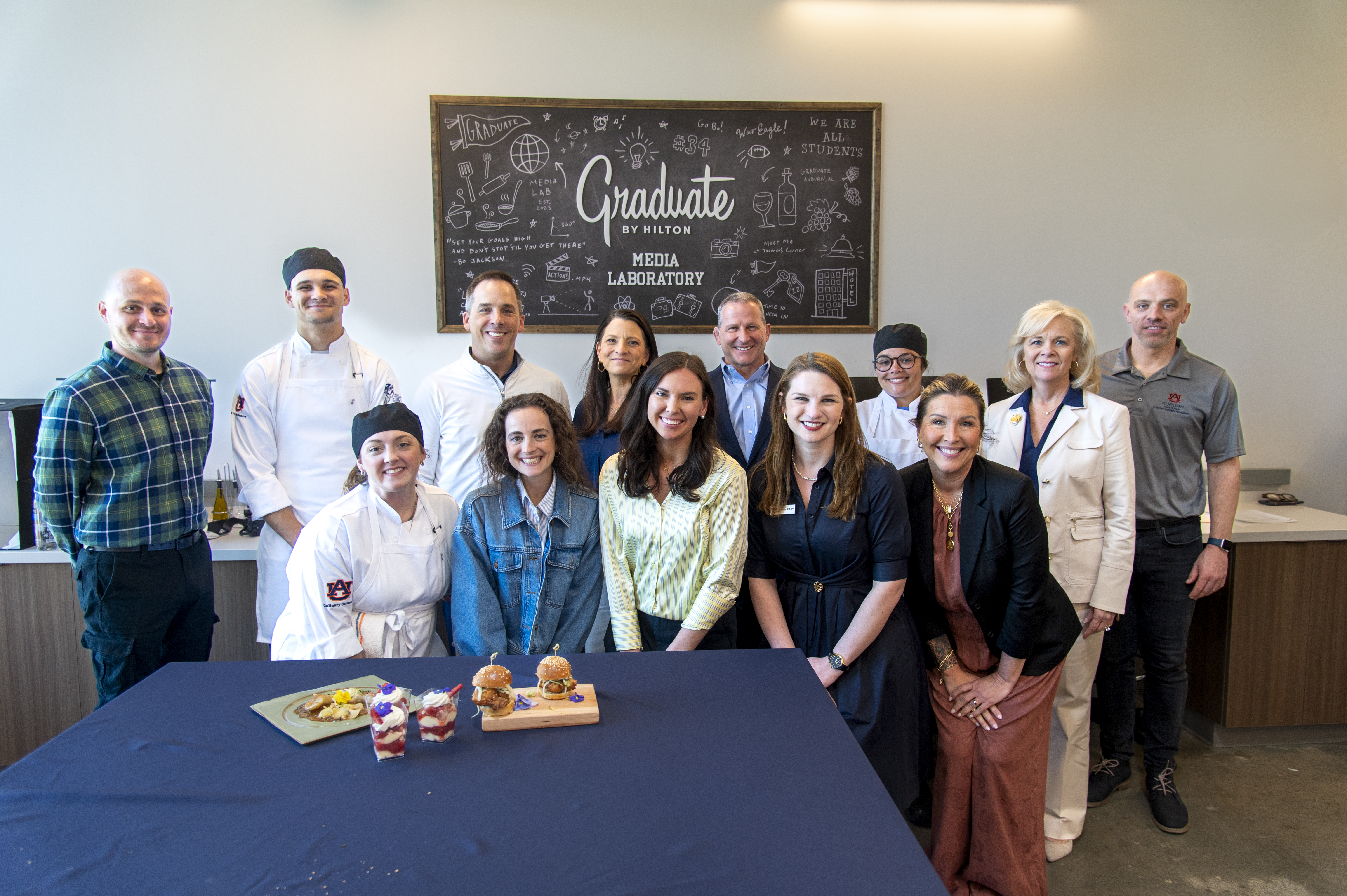 A celebration was held to commemorate the recent opening of a brand-new state-of-the-art Graduate by Hilton Media Laboratory in the Tony and Libba Rane Culinary Science Center.