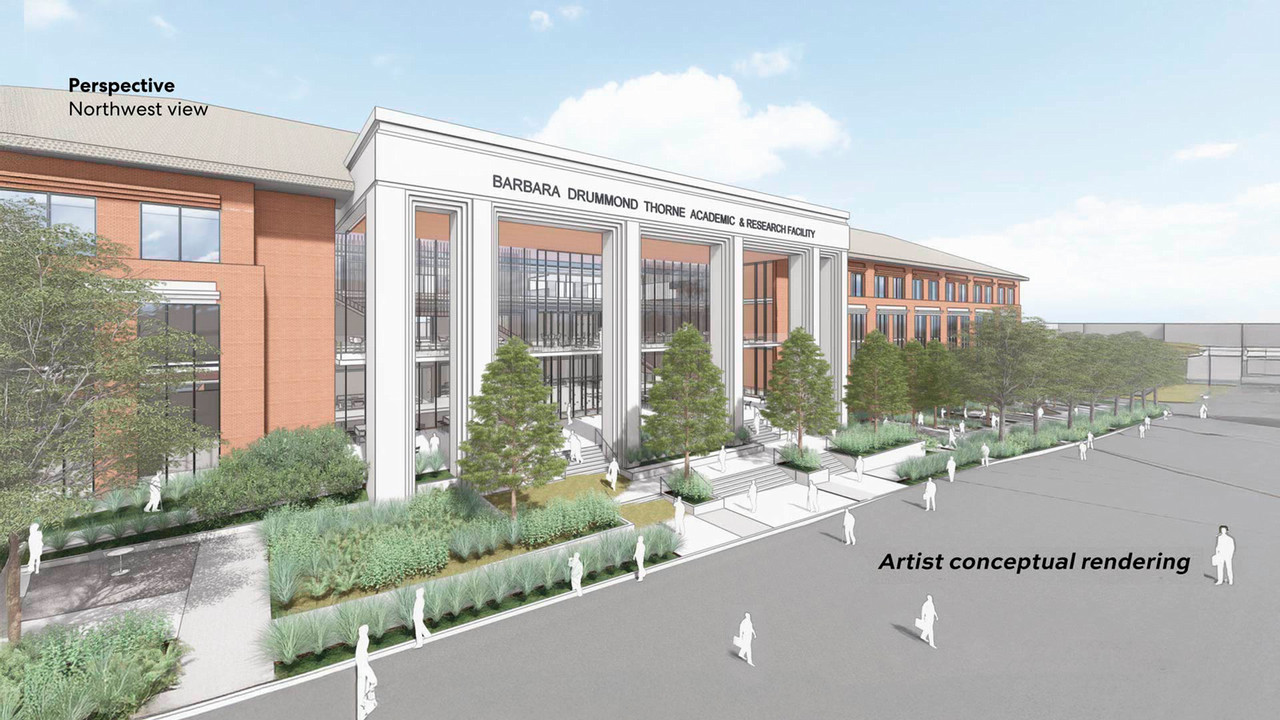 An artist conceptual rendering of the new facility for the College of Human Sciences