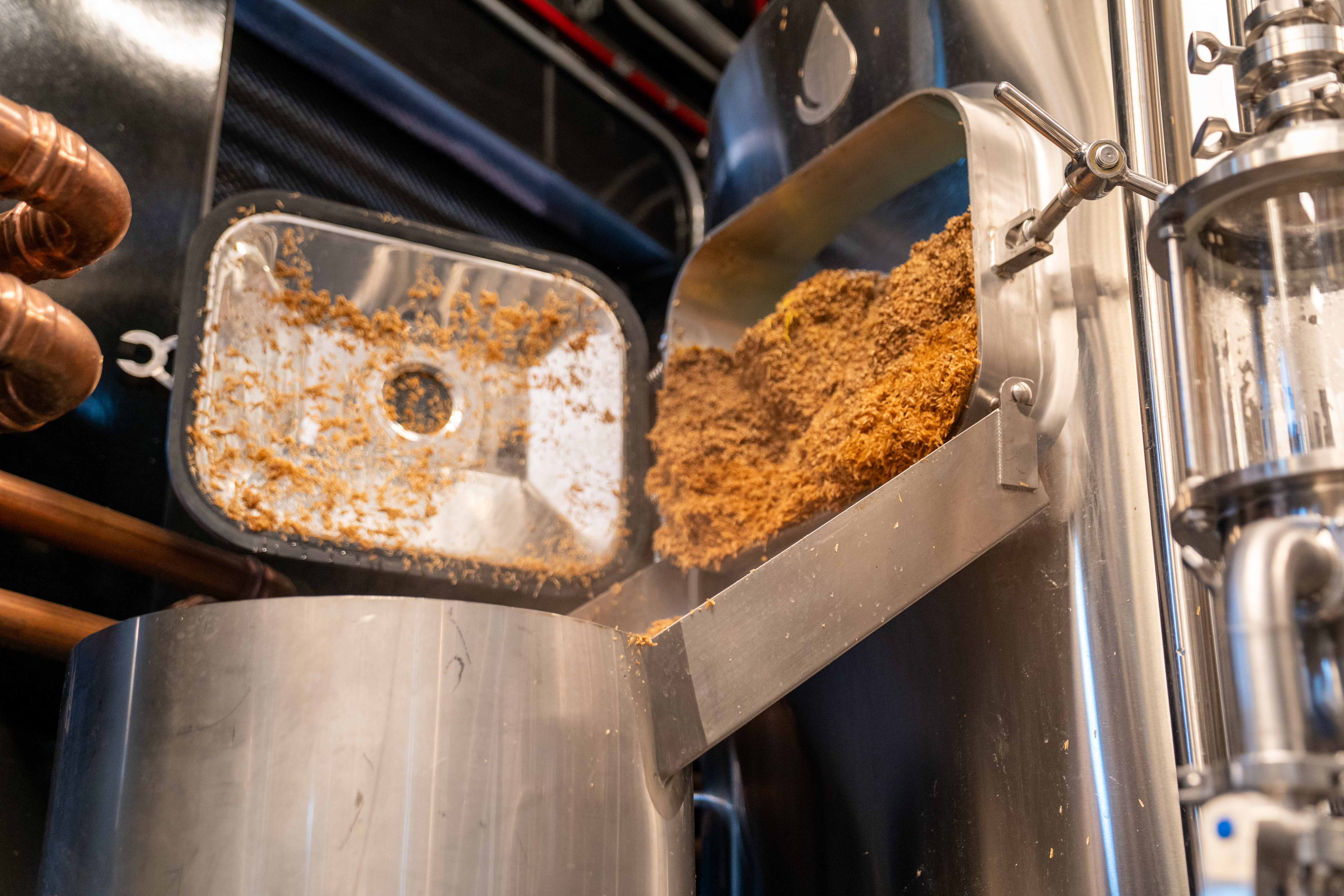 The brewing process begins for the pumpkin beer