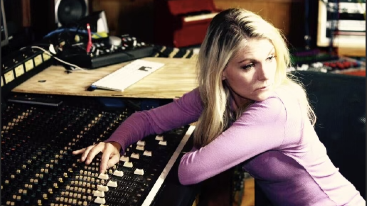Kate Higgins at a soundboard