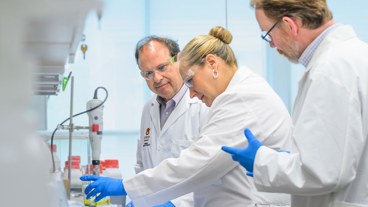 Gary Piazza and his colleagues work in their lab on campus.