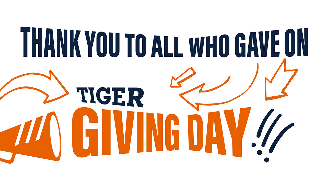 A Tiger Giving Day thank you graphic is pictured.
