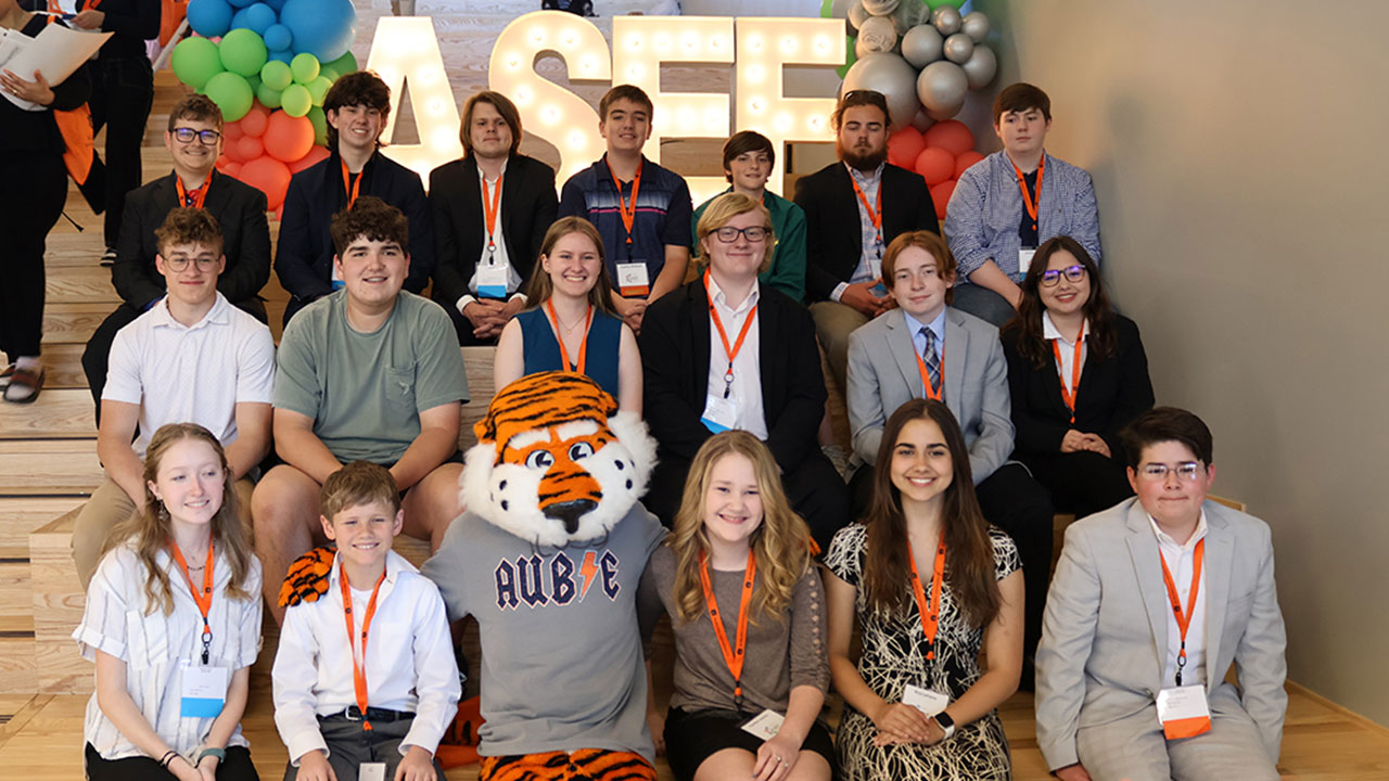 a group of young students who participated in the Alabama Science and Engineering Fair