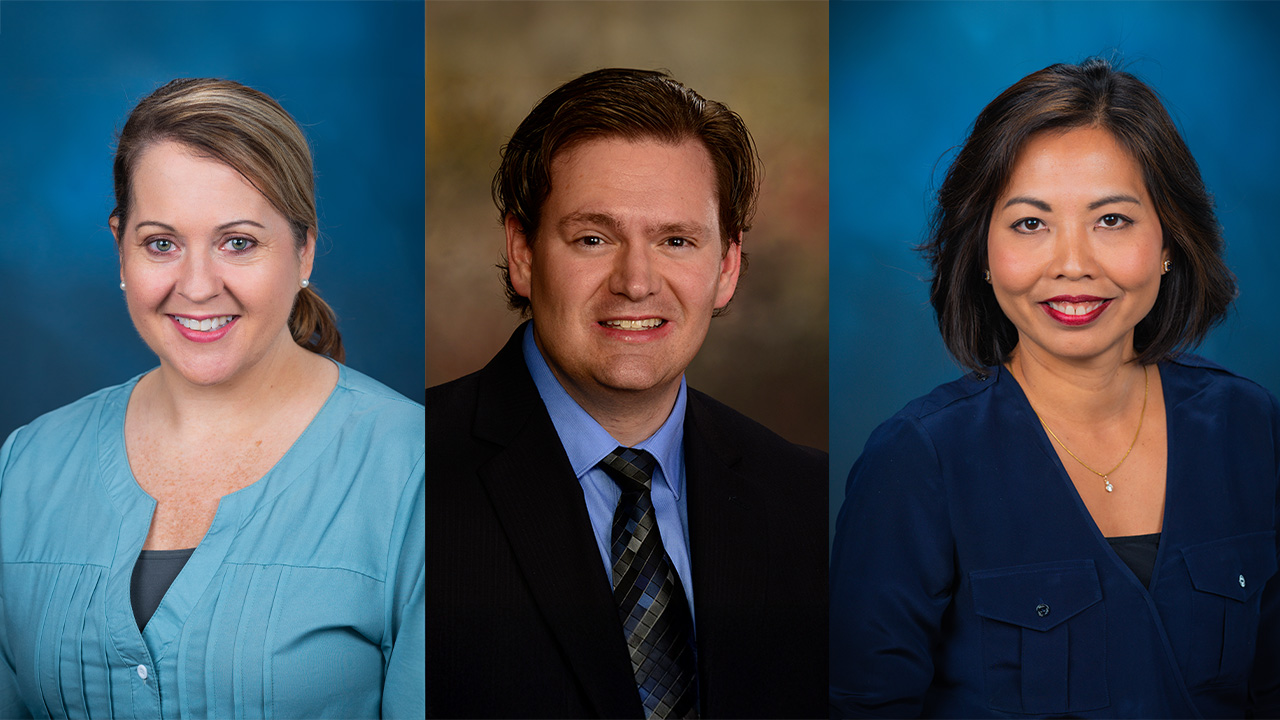 headshots for Linda Gibson-Young, Salisa Westrick and Spencer Durham