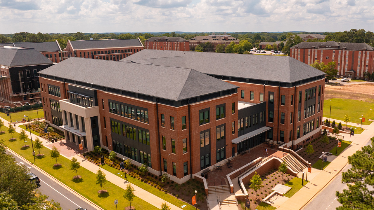 An aerial view of the College of Education building