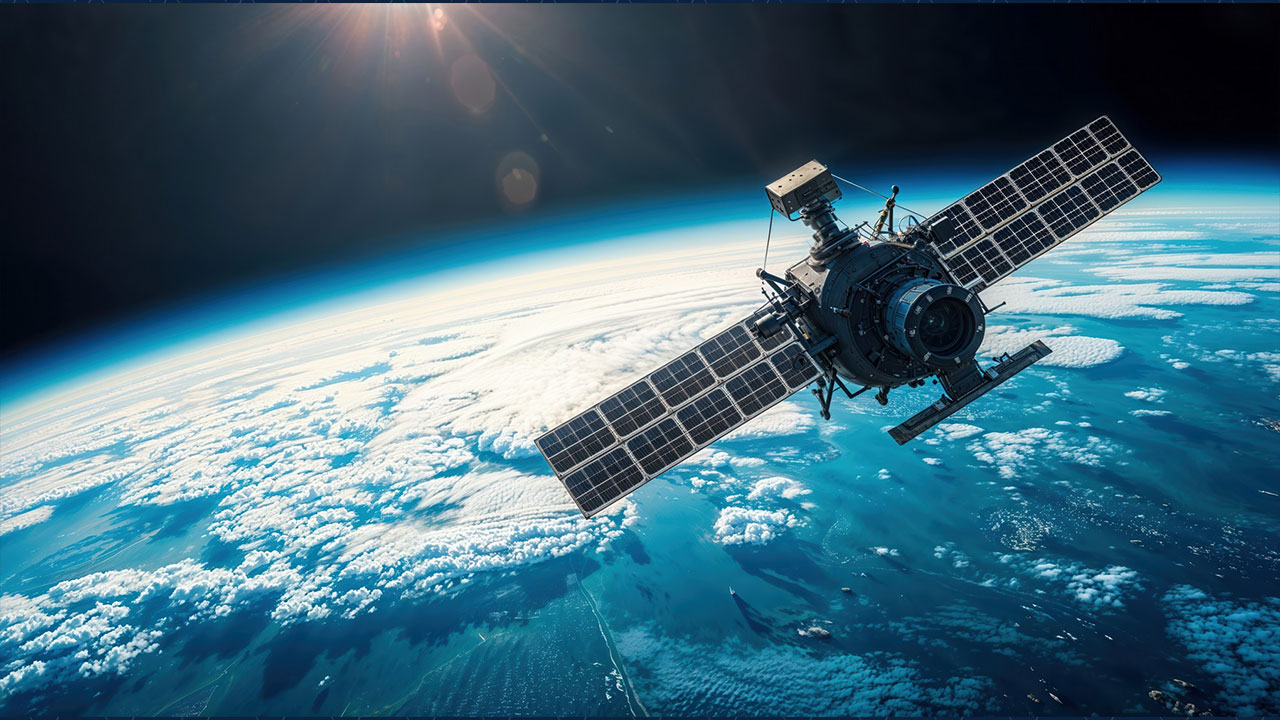 a satellite above the earth
