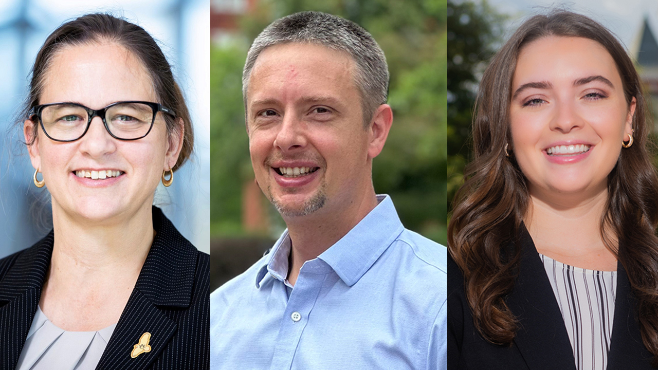 Professional headshots of Melinda Camus, Charlie Wilder, and Kendall McGoey