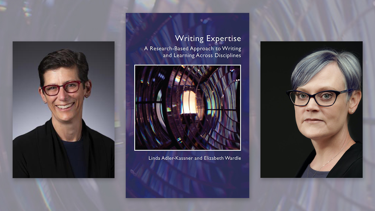 Headshots of Dr. Linda Adler-Kassner and Dr. Elizabeth Wardle, along with the cover for their book 