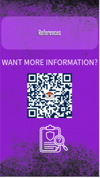 Purple slide with QR code and clipboard icon