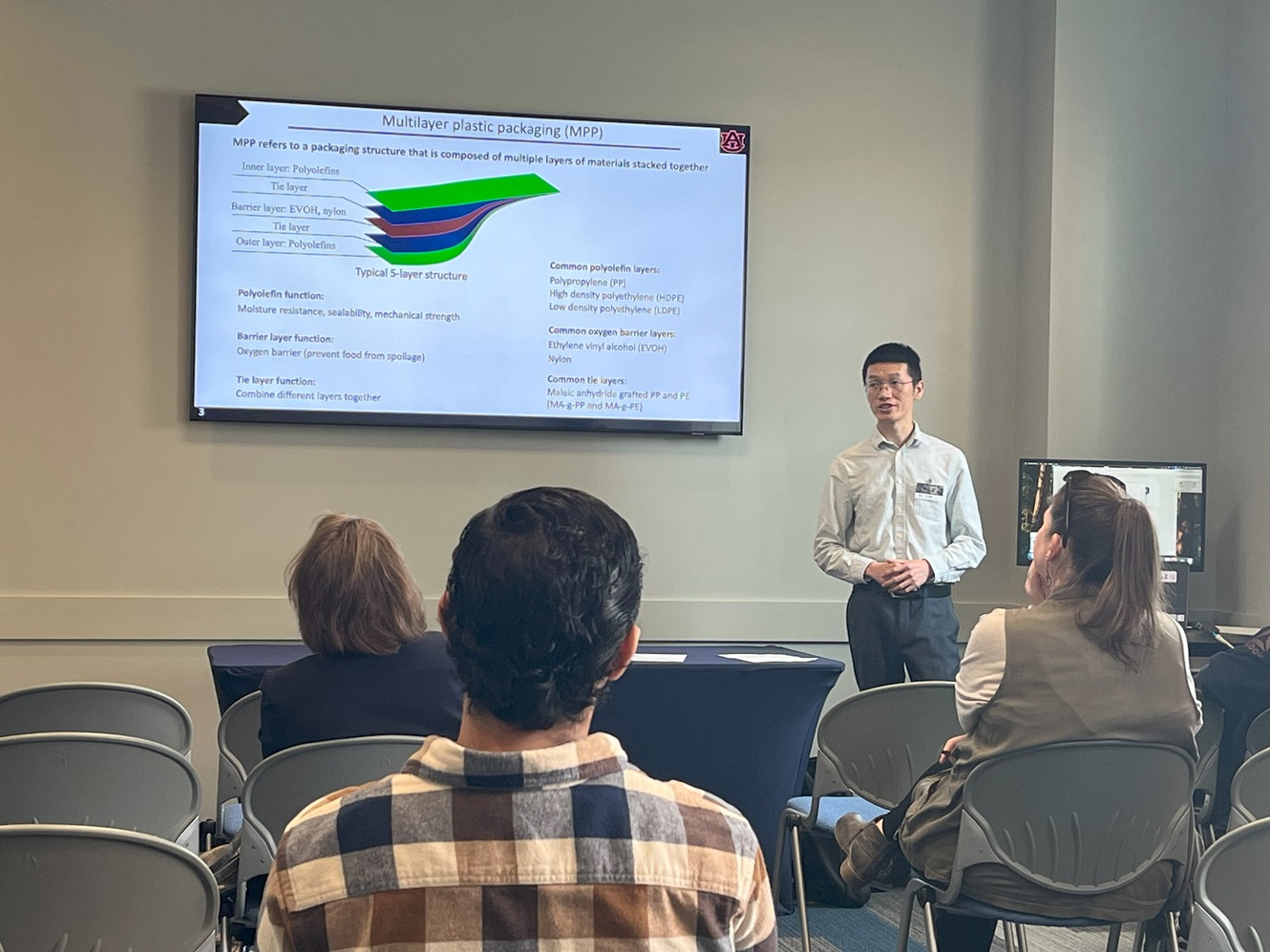 Ke Zhan gives an oral presentation at the 2025 Auburn Research Symposium.